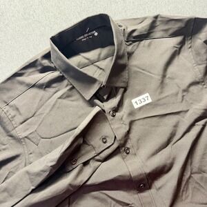Classic Collection Mens Black Long Sleeve Button Down Dress Shirt Size M Italy